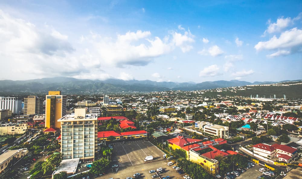 An aerial view of Kingston, Jamaica