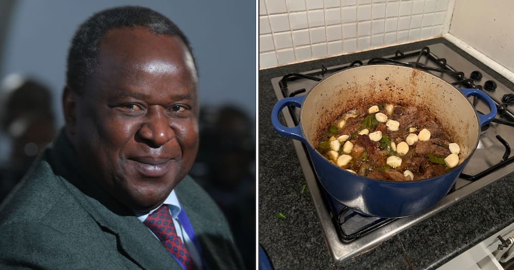 Tito Mboweni shared his concerned about food corporations wanting to monetise his cooking.