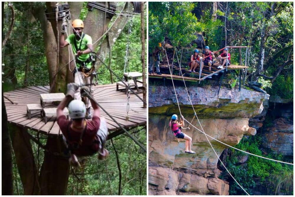 Where is the longest zipline trail in South Africa?