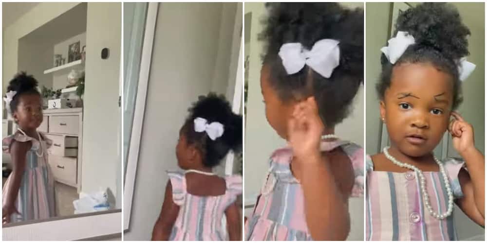 Reactions as little girl calls mum a naughty girl on seeing her look after using make-up on her face