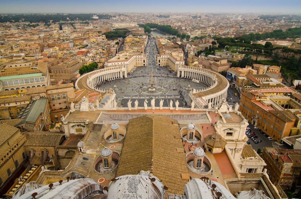 An aerial view of Vatican City