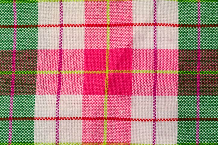 Close-up plaid fabric pattern and texture and textile background
