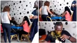 Wife pours soup on husband at a restaurant after seeing him with another lady